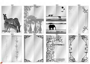 Художественный пескоструй: зебры, балкон, слон, дерево, верблюд